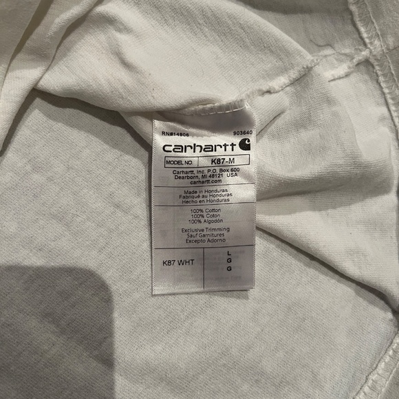 Carhartt Loose Fit Pocket T-Shirt White Size L (K87) - Picture 5 of 5